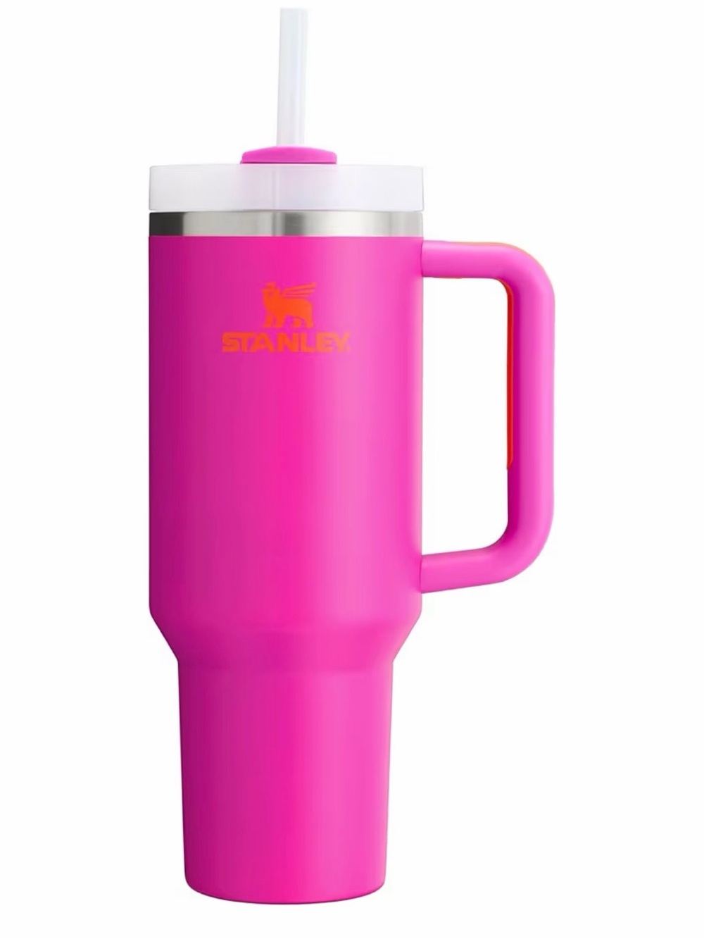 Stanley Hot Pink Insulated Tumbler with Handle and Straw